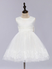 Robe cérémonie fille 2022 Belle Robe de cortège enfant Tissu de satin blanche col ras du cou brodé