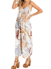 Robe dété à bretelles blanches à col en V Robe longue en polyester à imprimé floral Robe de plage