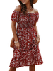 Robe dété à imprimé floral et épaules dénudées