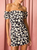 Robe dété à épaules dénudées Imprimé marguerites