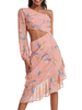 Robe dété asymétrique imprimé floral découpé taille robe de plage asymétrique