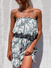 Robe dété camisole à imprimé feuille