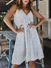 Robe dété col en V imprimé femmes Slip Dress