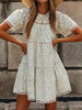 Robe dété Daisy Imprimé floral Robe de plage à manches courtes