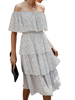 Robe dété en coton à volants et épaules dénudées