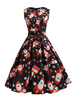 Robe dété noire imprimée sans manches dété