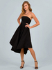 Robe dété noire sans bretelles avec poches en polyester Robe de plage