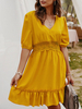Robe dété Robe de plage à encolure en V et dentelle