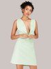 Robe dété Robe de plage en coton vert clair à encolure en V dos nu à rayures