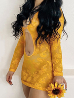 Robe dété Robe de plage en polyester jaune à encolure dégagée