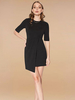 Robe dété Robe de plage en polyester noire à col bijou