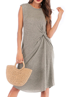 Robe dété Robe de plage grise nouée à col bijou