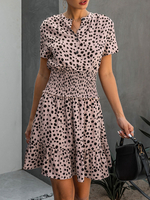 Robe dété Robe de plage rose imprimée à col bijou