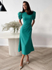 Robe dété Robe midi Ecru Blanc Jewel Neck Polyester Robe de plage
