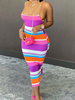 Robe dété rose bretelles motif cou robe moulante en polyester bicolore