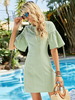 Robe dété Sage dos nu manches péplum col rond mini robes