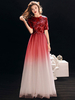 Robe de bal 2021 rouge paillette une ligne glands glands manches courtes longueur au sol robes de soirée formelles