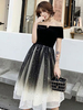 Robe De Bal 2022 Velours Une Ligne De Thé Longueur Gradient Tulle Social Graduation Robes De Fête De Retrouvailles