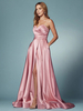 Robe de bal 2025 A-ligne décolleté en cœur satin sans manches poches robes de soirée