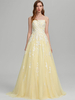 Robe de bal A-Line Col carré en dentelle sans manches en dentelle Robes dinvité de mariage