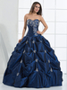 Robe de bal bleue roi avec perles