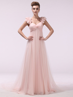 Robe de bal en chiffon brillant taille haute