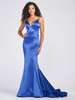 Robe de bal en polyester col en V sirène sans manches découpées robes dinvités de mariage