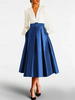 Robe de bal en satin à col en V et manches longues avec ceinture