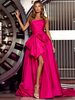 Robe de bal en taffetas robe de bal sans bretelles sans manches avec nœuds robes de soirée