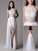 Robe de bal fourreau chiffon ivoire Avec traîne