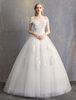 Robe de bal princesse robes de mariée hors lépaule dentelle glands perlés robe de mariée ivoire