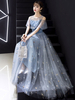 Robe de bal robe cérémonie col rond à traîne courte