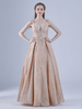 Robe de bal rose à paillettes A-ligne à lacets Applique Maxi Pageant Robes