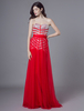 Robe de bal rouge sans bretelles en coeur a-ligne tulle Milanoo