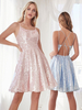 Robe de bal sexy Robe de soirée pailletée Mini robes trapèze