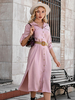 Robe de Chemisier Longue Femme à Col Revers avec Manches Longues avec Boutons Unicolore Robe Femme Sans Ceinture