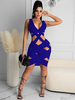 Robe de Club Courte Femme Creusante à Lacets avec Bretelles à Col Décolleté en V Coupe Cintrée Unicolore Robe Sexy