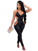 Robe de club pour femmes avec bretelles noires et robe sexy en polyester
