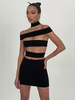Robe de club pour femmes sexy robe sexy noire en couches de polyester sans manches