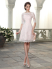 Robe de cocktail à col bateau avec strass longueur genou Robes pour les invités de mariage Milanoo