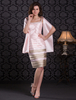 Robe de cocktail 2021 fourreau en satin rose à bretelles Robes pour les invités de mariage