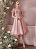 Robe de cocktail Belle A-ligne Tea-Longueur Col en coeur Robes de soirée en dentelle
