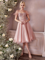 Robe de cocktail Belle A-ligne Tea-Longueur Col en coeur Robes de soirée en dentelle