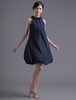 Robe de cocktail bleue marine foncée avec fleur Robes pour les invités de mariage