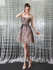 Robe de cocktail en dentelle rose bustier avec applique Milanoo