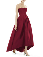 Robe de cocktail robe de soirée bustier asymétrique zip sur dos
