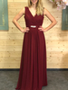 Robe de cocktail robe de soirée col V jupe plissée au sol