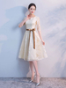 Robe de cocktail Robe de soirée demi manche avec ceinture à zip au genou Robe de soirée de mariage
