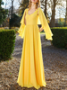 Robe de cocktail robe de sorée col V manche courte jupe plissée au sol