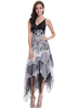 Robe de cocktail 2021 Robe soutenue de cocktail A-ligne en tulle à bretelles avec perles asymétriquedos décolleté et doublure et jupon de bal